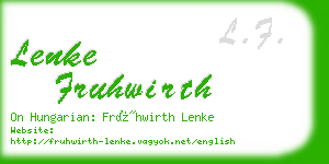 lenke fruhwirth business card